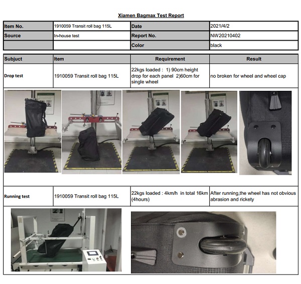From factory side how we to secure durability of trolley system for Roll bags